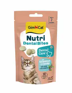 Pets Place Gimcat Nutri Dental Bites - Kattensnack - Kattenkruid 40 g aanbieding