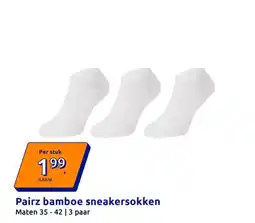 Action Pairz bamboe sneakersokken aanbieding