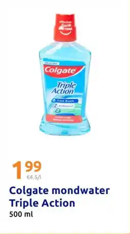 Action Colgate mondwater Triple Action aanbieding