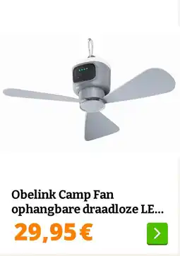 Obelink Obelink Camp Fan ophangbare draadloze LED ventilator aanbieding