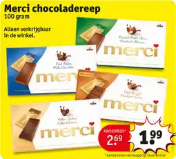 Kruidvat Merci chocoladereep aanbieding