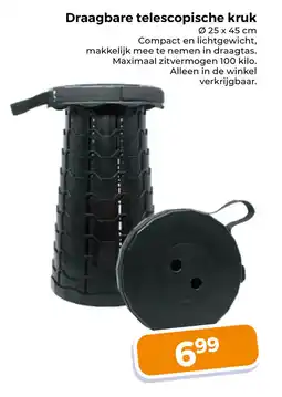Trekpleister Draagbare telescopische kruk aanbieding