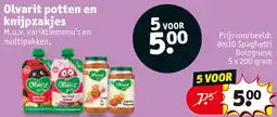 Kruidvat Olvarit potten en knijpzakjes aanbieding