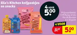 Kruidvat Ella's Kitchen knijpzakjes en snacks aanbieding