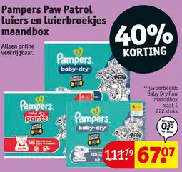 Kruidvat Pampers Paw Patrol luiers en luierbroekjes maandbox aanbieding