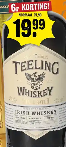 Dirck 3 Teeling Small Batch Rum Cask Irish Whiskey 70 cl aanbieding