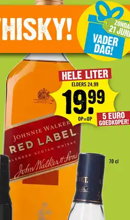 Dirck 3 Johnnie Walker Red Label Whisky 100 cl aanbieding
