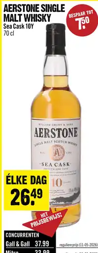 Dirck 3 Aerstone Sea Cask Single Malt 10 Years Whisky 70 cl aanbieding