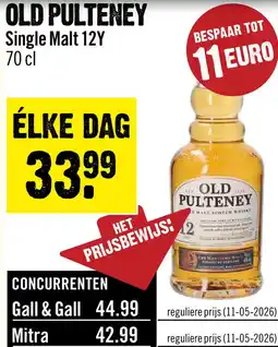 Dirck 3 Old Pulteney 12 Years Single Malt 70 cl aanbieding