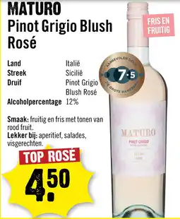 Dirck 3 Maturo Pinot Grigio Blush Rose 75 cl aanbieding