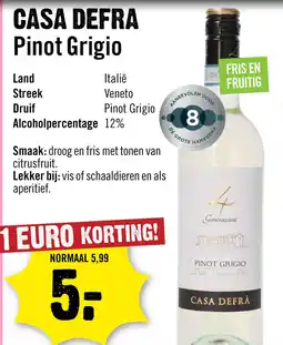 Dirck 3 Casa Defra Pinot Grigio 75 cl aanbieding