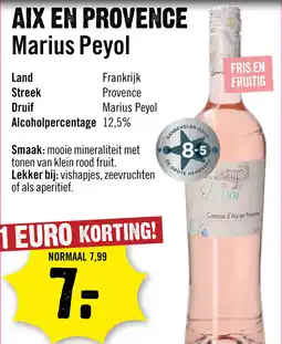 Dirck 3 Marius Peyol Coteaux d'Aix en Provence Rosé 75 cl aanbieding