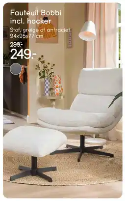 Leen Bakker Bekijk Fauteuil Bobbi incl. hocker aanbieding