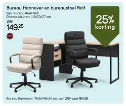 Leen Bakker Bekijk Bureau Hannover en bureaustoel Rolf aanbieding