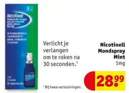 Kruidvat Nicotinell Mondspray Mint 1mg aanbieding