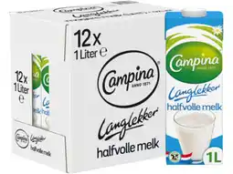 Hoogvliet Campina Lang lekker halfvol melk aanbieding