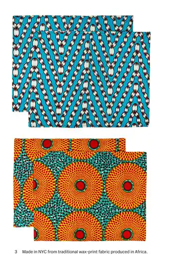 MoMa Design Store African Wax Print Cotton Placemats set of two aanbieding