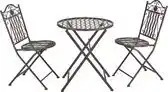 Bol.com Bistroset Biella metaal tuintafel met 2 tuinstoelen groen aanbieding