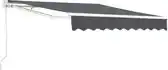 Bol.com Zonnescherm luifel handbediend met knikarm 350x250 cm donkergrijs aanbieding