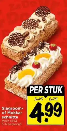 Vomar Voordeelmarkt Slagroom- of Mokka- schnitte aanbieding