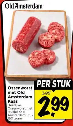 Vomar Voordeelmarkt Ossenworst met Old Amsterdam Kaas aanbieding