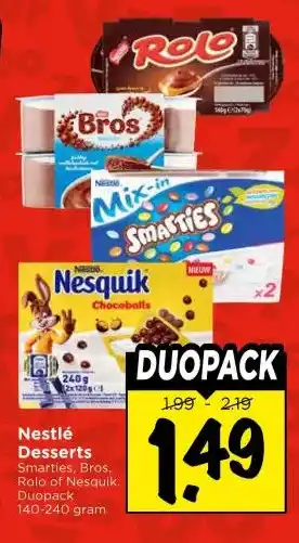 Vomar Voordeelmarkt Nestlé Desserts aanbieding