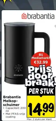 Vomar Voordeelmarkt Brabantia Melkop- schuimer aanbieding