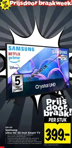 Vomar Voordeelmarkt Samsung Ultra HD 55 Inch Smart TV aanbieding