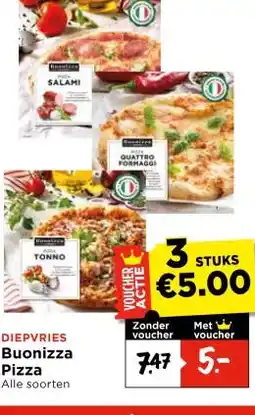 Vomar Voordeelmarkt DIEPVRIES Buonizza Pizza aanbieding