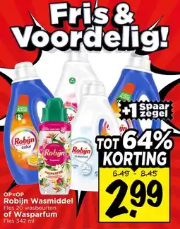 Vomar Voordeelmarkt Robijn Wasmiddel , of Wasparfum aanbieding