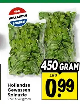 Vomar Voordeelmarkt Hollandse Gewassen Spinazie aanbieding