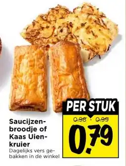 Vomar Voordeelmarkt Saucijzen- broodje of Kaas Uien- kruier aanbieding