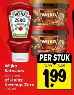 Vomar Voordeelmarkt Wijko Satésaus , of Heinz Ketchup aanbieding