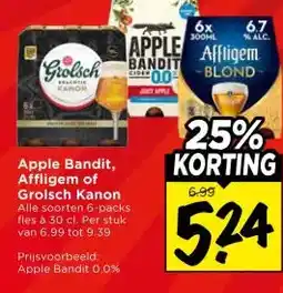 Vomar Voordeelmarkt Apple Bandit, Affligem of Grolsch Kanon aanbieding