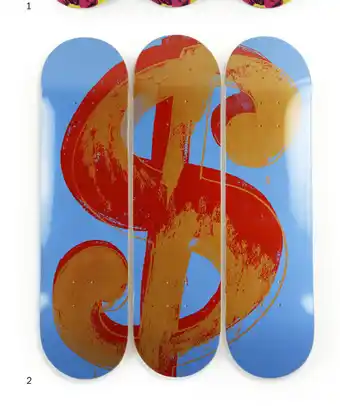 MoMa Design Store Andy Warhol Dollar Sign Skateboard Triptych aanbieding