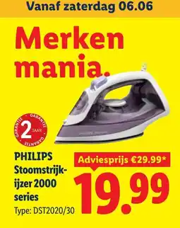 Lidl Philips stoomstrijkijzer 2000 series aanbieding