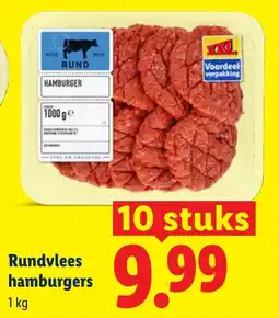 Lidl Rundvlees hamburgers aanbieding