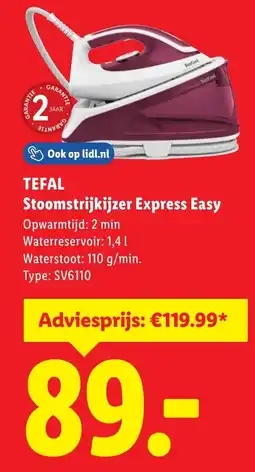 Lidl Tefal Stoomstrijkijzer Express Easy aanbieding