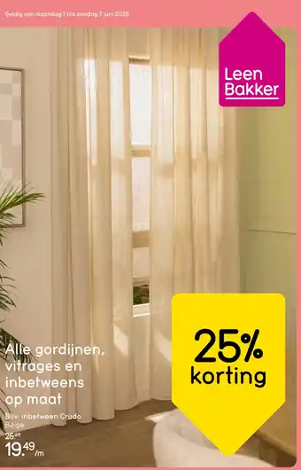 Leen Bakker Alle gordijnen , vitrages en inbetweens op maat aanbieding
