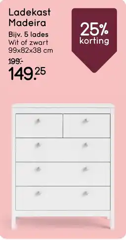 Leen Bakker Ladekast Madeira aanbieding