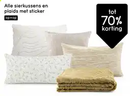 Leen Bakker Alle sierkussens en plaids met sticker aanbieding