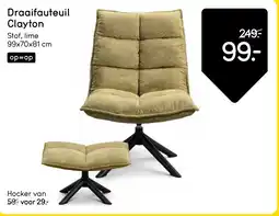 Leen Bakker Draaifauteuil Clayton aanbieding