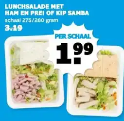 Boon`s Markt LUNCHSALADE MET HAM EN PREI OF KIP SAMBA aanbieding