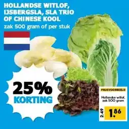Boon`s Markt HOLLANDSE WITLOF, IJSBERGSLA, SLA TRIO OF CHINESE KOOL aanbieding