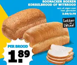 Boon`s Markt BOONACKER BOEREN KORRELBROOD OF WITBROOD aanbieding
