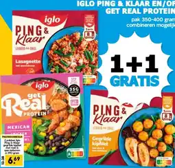 Boon`s Markt IGLO PING & KLAAR EN/OF GET REAL PROTEIN aanbieding