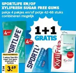 Boon`s Markt SPORTLIFE EN/OF XYLIFRESH SUGAR FREE GUMS aanbieding