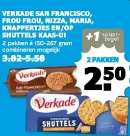 Boon`s Markt VERKADE SAN FRANCISCO, FROU FROU, NIZZA, MARIA, KNAPPERTJES EN/OF SHUTTELS KAAS-UI aanbieding