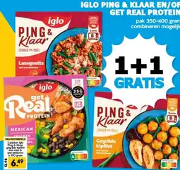 Boon`s Markt IGLO PING & KLAAR EN/OF GET REAL PROTEIN aanbieding