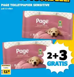 Boon`s Markt PAGE TOILETPAPIER SENSITIVE aanbieding